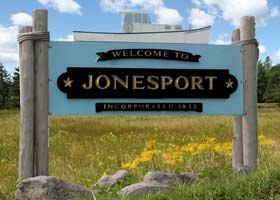 Road sign when entering Town of Jonesport